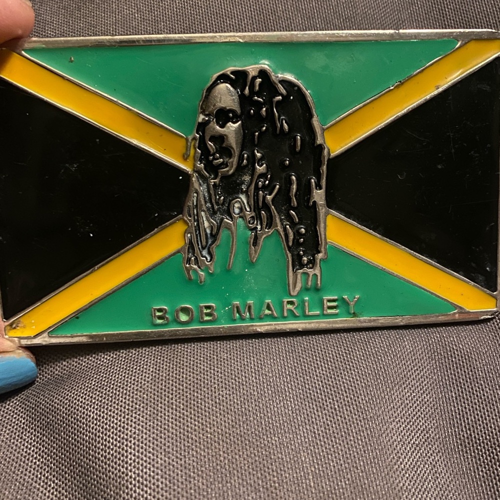 Bob Marley Jamaican Flag Belt Buckle